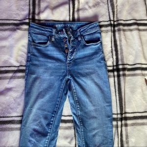 american eagle high waisted skinny jeans